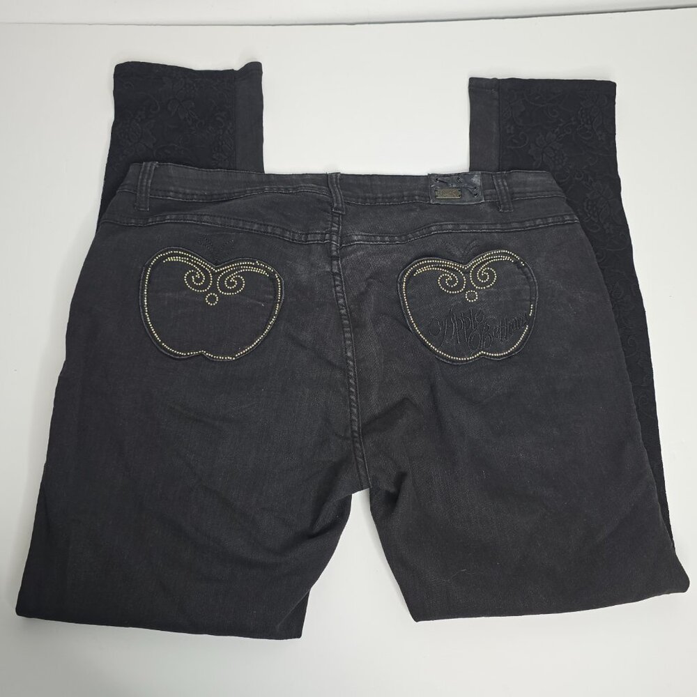 Apple Bottoms Jeans Womens 17/18‎ Black Denim Lace Front Y2K Vintage Streetwear